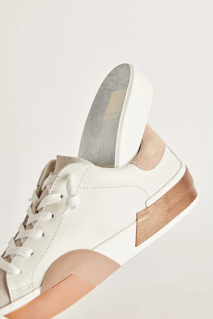 Dolce Vita Zina Leather Sneakers in White Tan