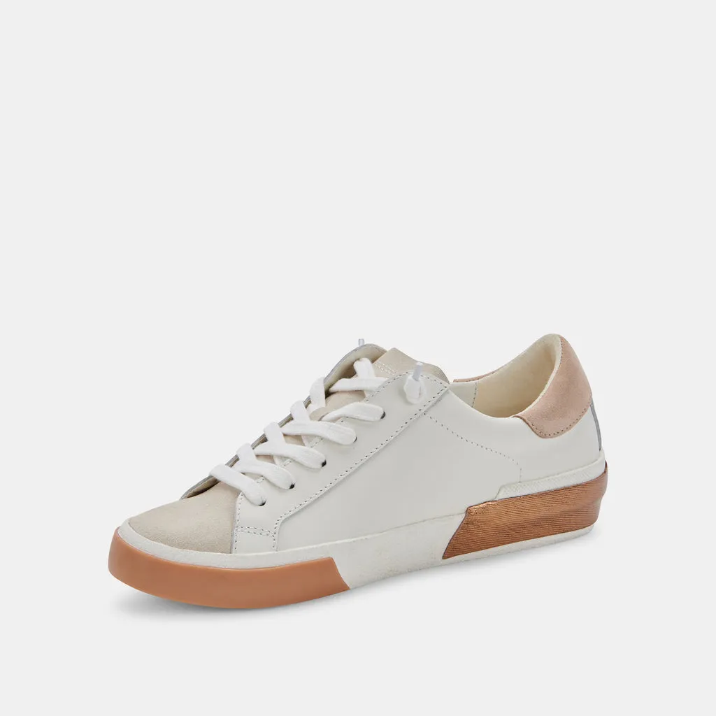 Dolce Vita Zina Leather Sneakers in White Tan