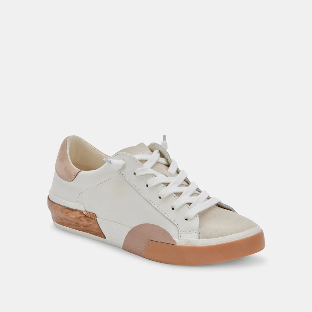 Dolce Vita Zina Leather Sneakers in White Tan