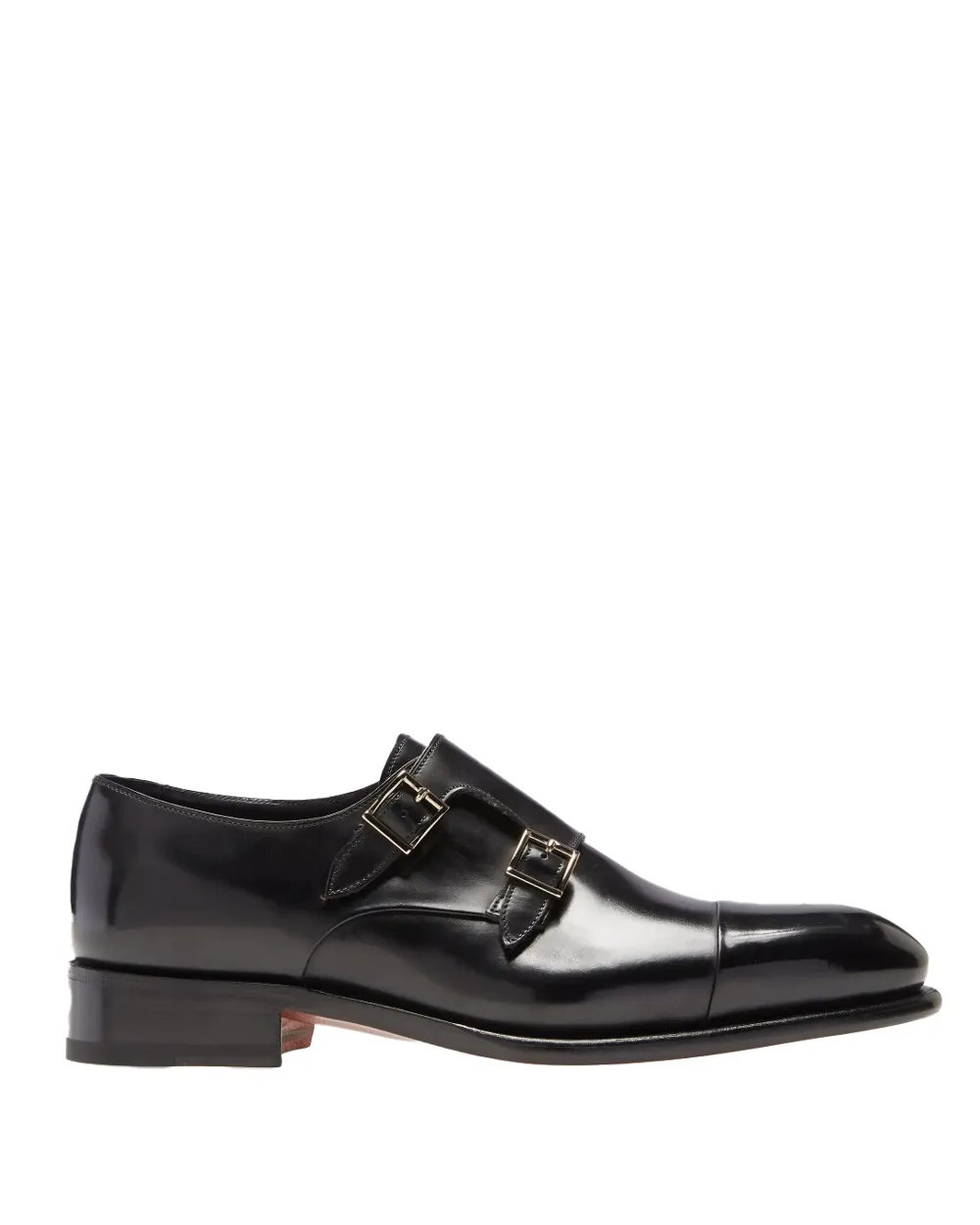 Double Leather Monkstrap in Black