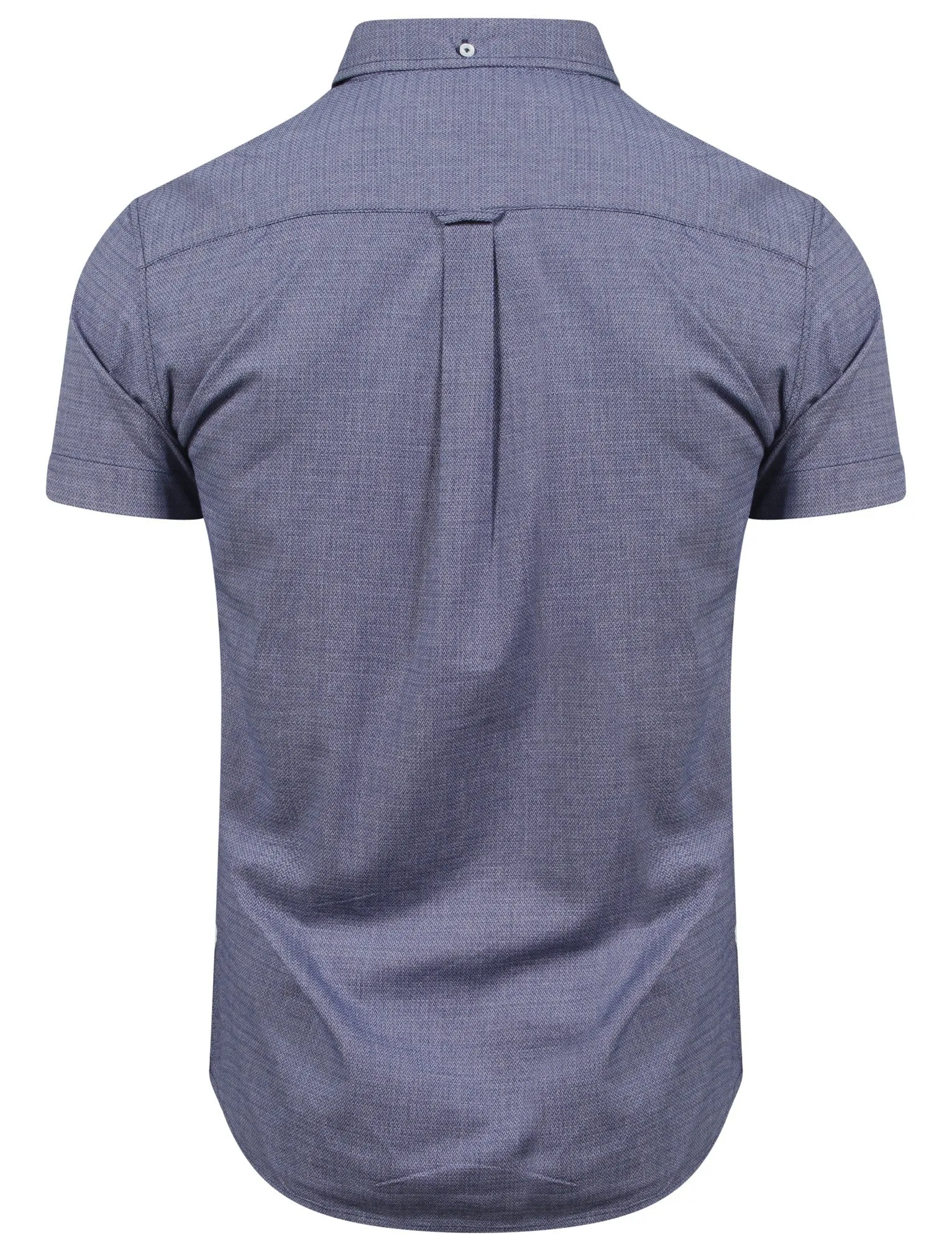 Eastlake Short Sleeve Dobby Cotton Shirt in Deep Blue - Le Shark