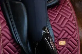 EQUESTRIAN STOCKHOLM DRESSAGE SADDLE PAD NEW MAROON FULL