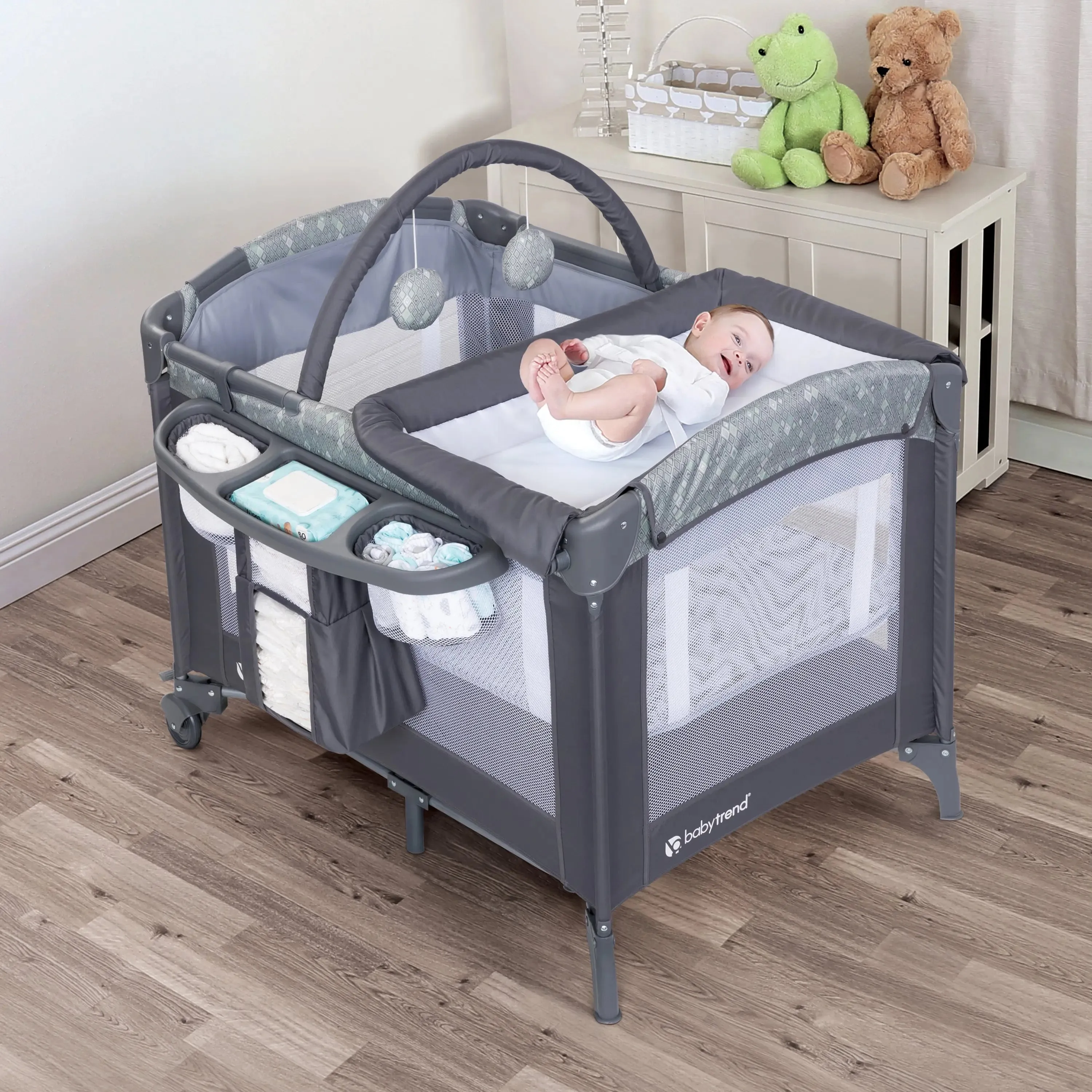 EZ Rest® Deluxe Nursery Center® Playard - Diamond Sage (Toys R Us Canada Exclusive)