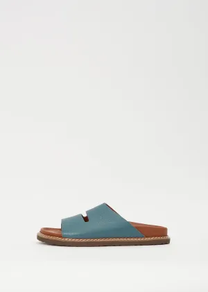 Fabia Leather Slip On — Petrolio