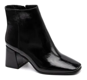 Felicia Short Bootie | Black Patent