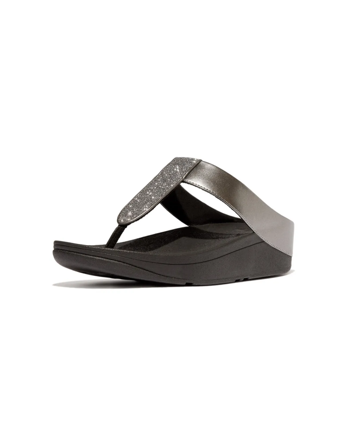 Fitflop Fino Glitterdust Metallic Toe Post Pewter