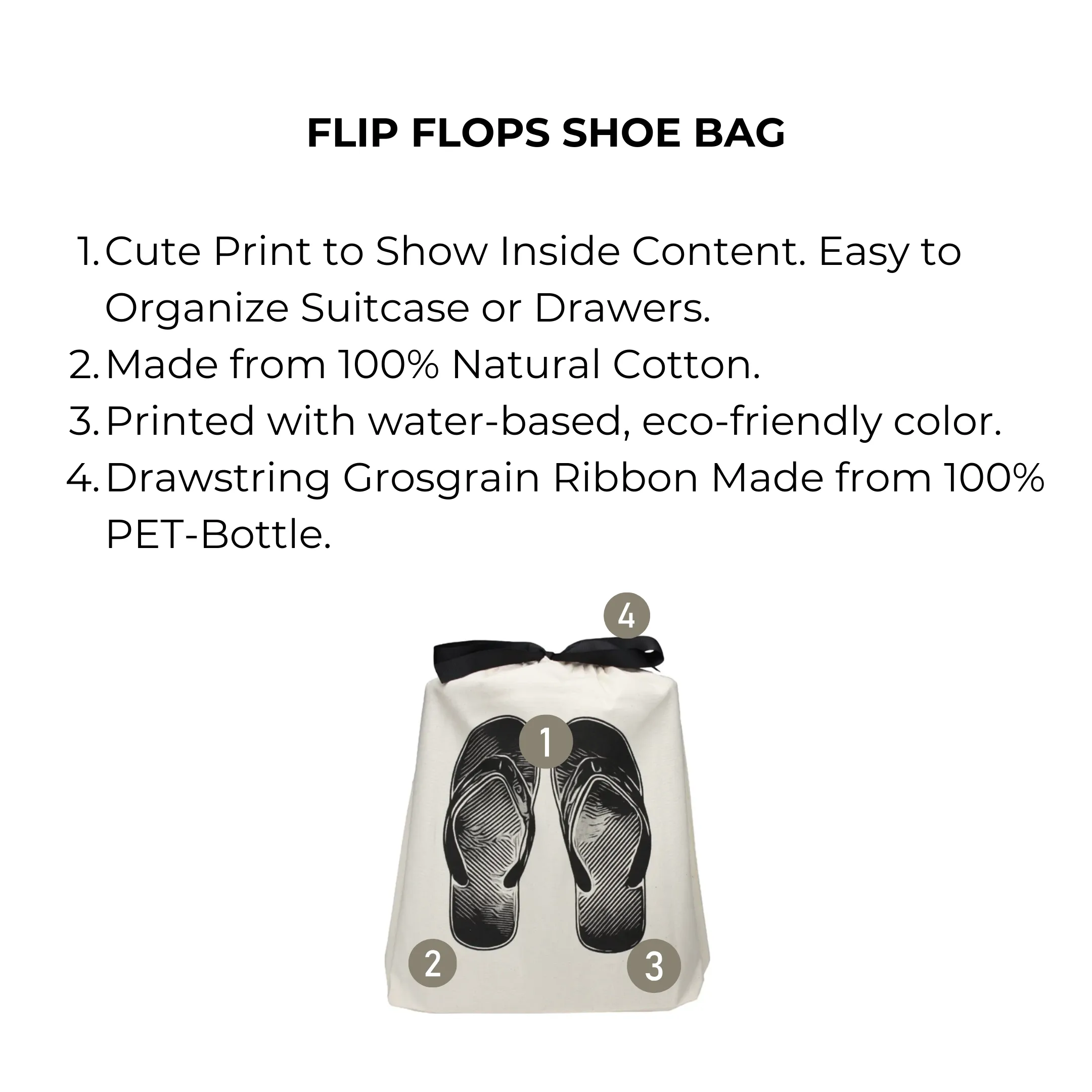 Flip Flops Shoe Bag, Cream