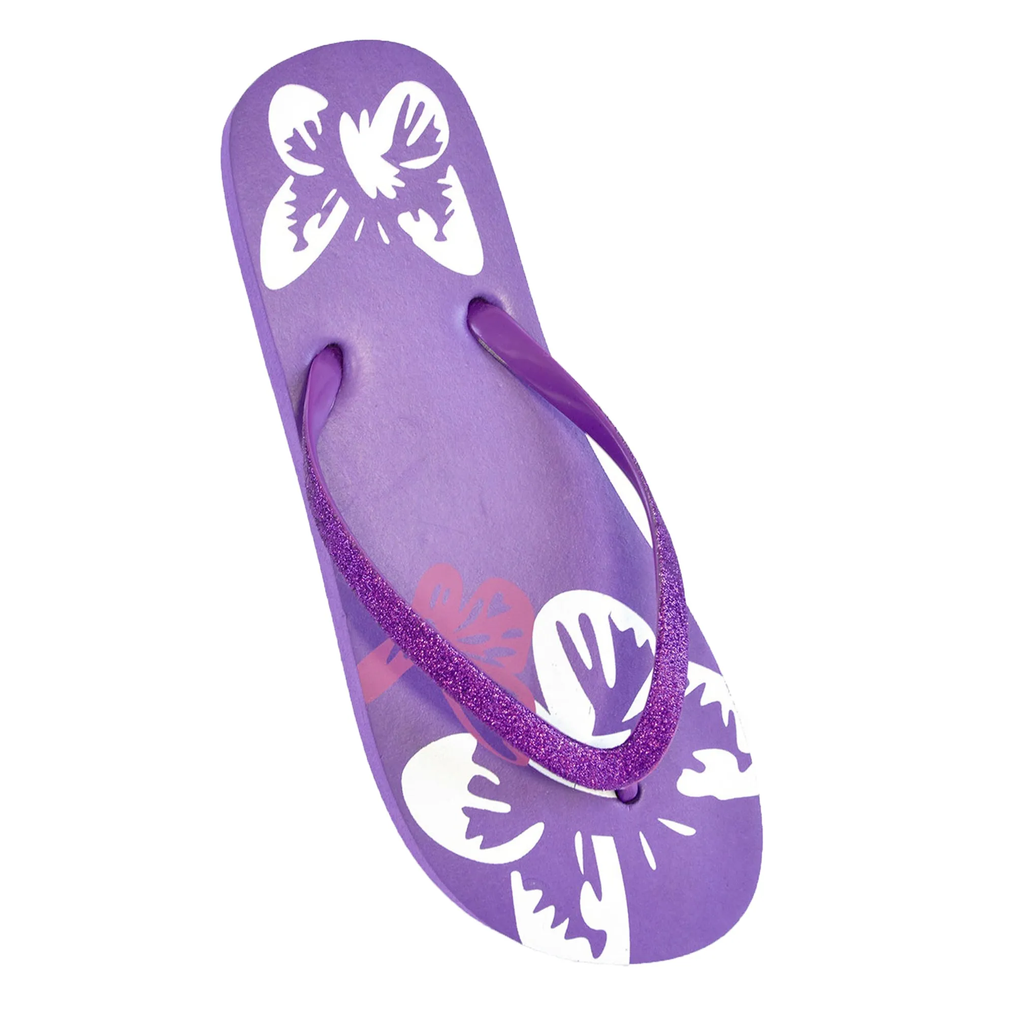 FLOSO Ladies/Womens Butterfly Flip Flops With Glitter Straps