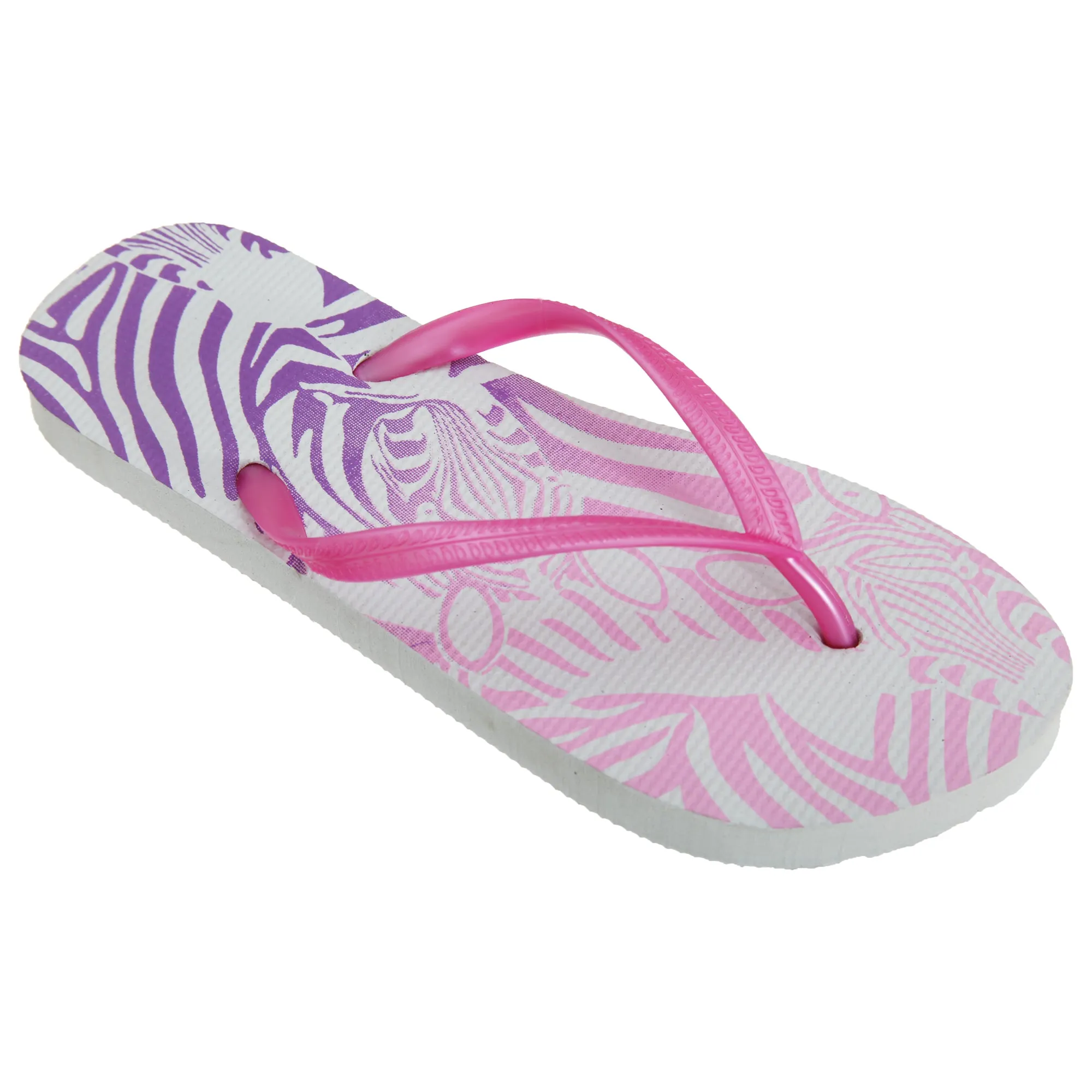 FLOSO Womens/Ladies Zebra Pattern Toe Post Flip Flops