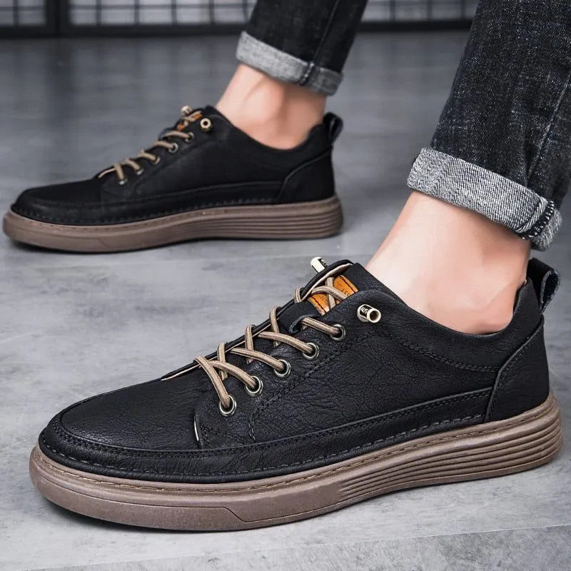 FM1244 Men's Leather Casual Flat Shoes - Classic Sneaker