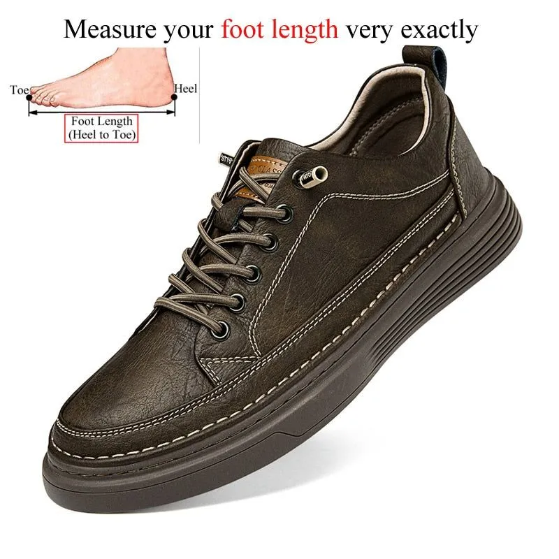 FM1244 Men's Leather Casual Flat Shoes - Classic Sneaker