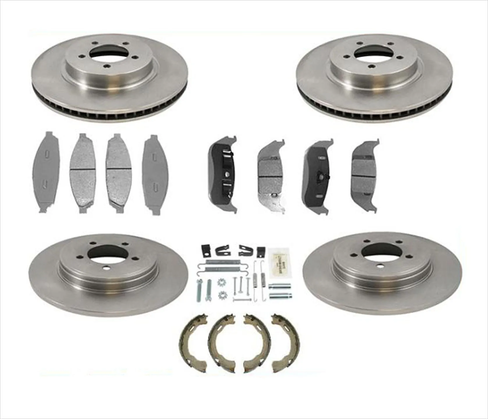 For 2003-05 Lincoln Aviator Frt & Rear Brake Rotors Metallic Pads 8Pc Brake Kit