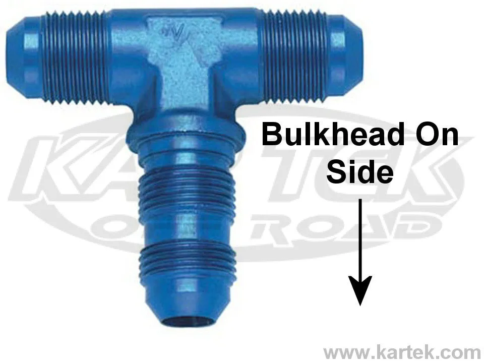 Fragola AN -10 Blue Anodized Aluminum Bulkhead Tee On The Side Fittings