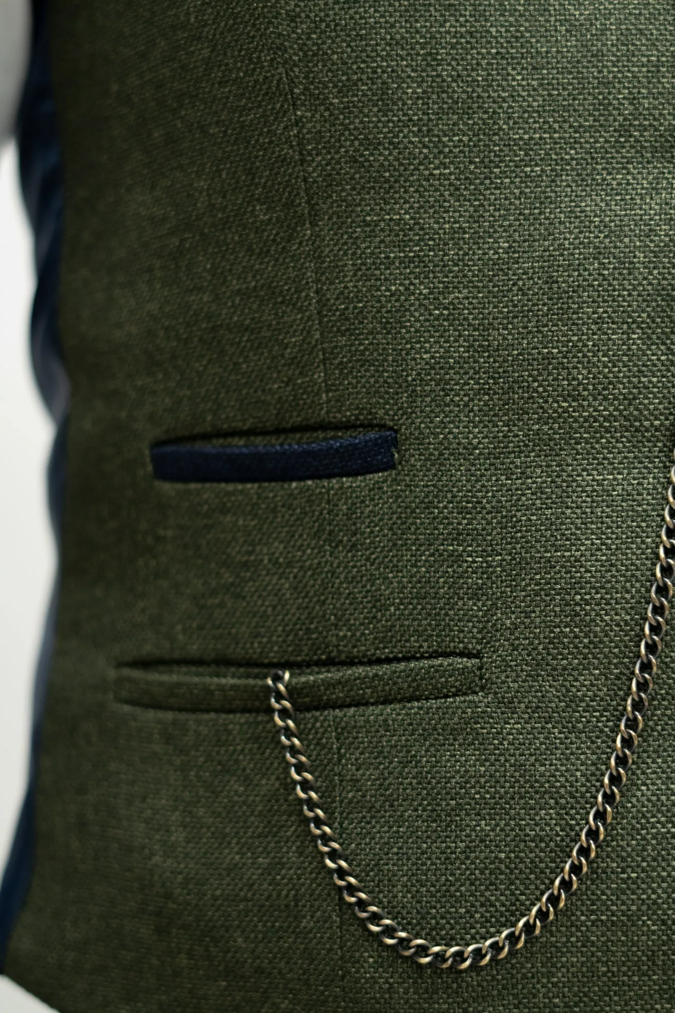 Fratelli Olive With Contrast Detail Waistcoat