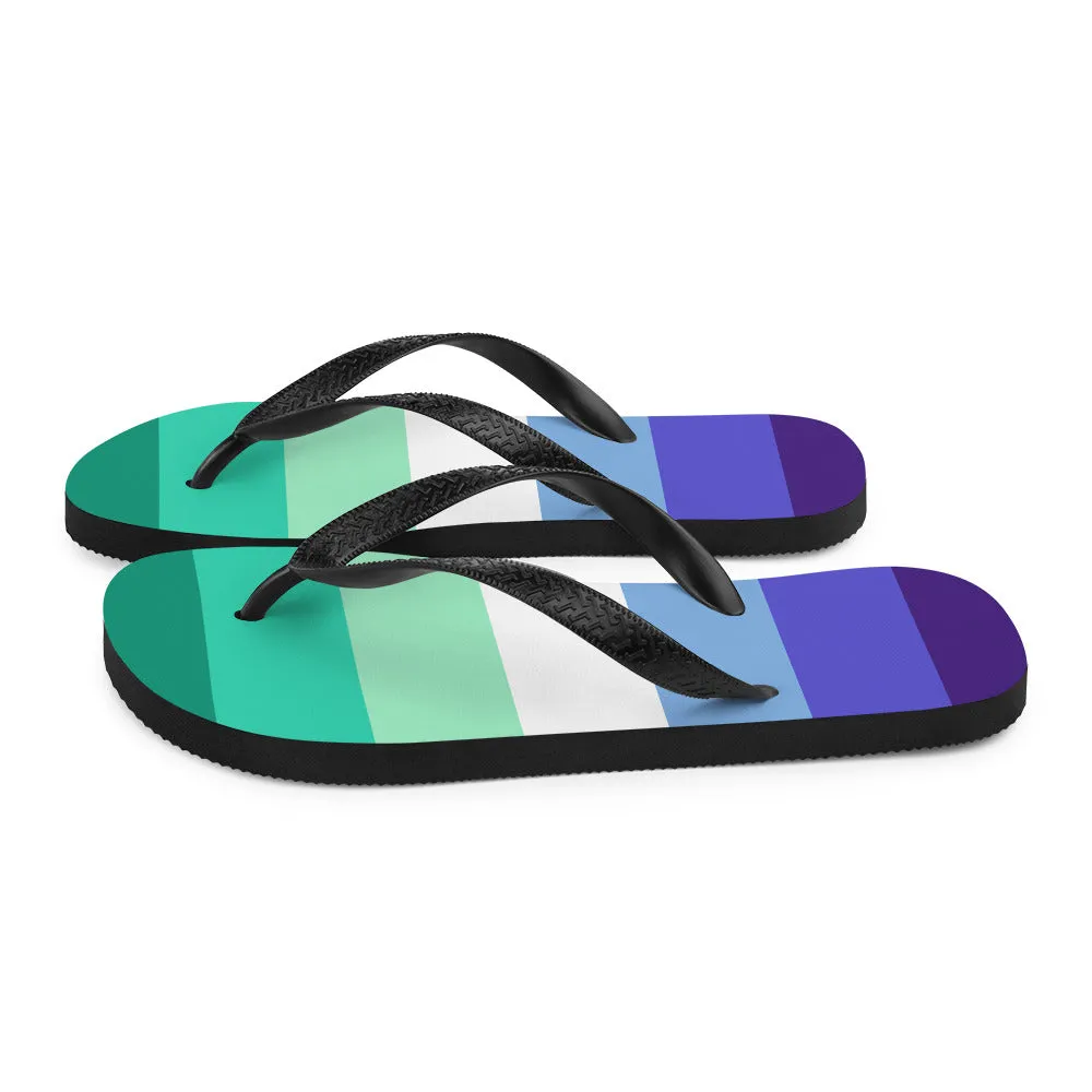 Gay Men 7 Stripe Pride Flag Flip-Flops