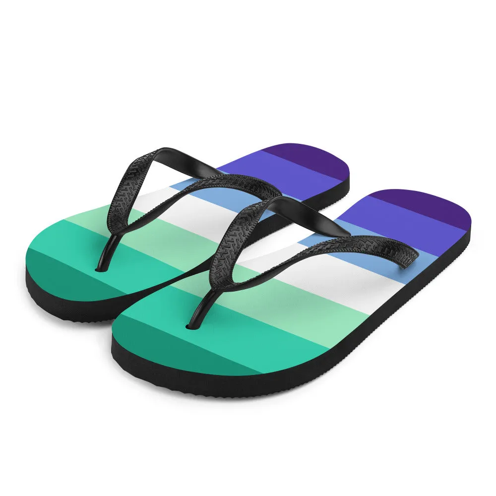 Gay Men 7 Stripe Pride Flag Flip-Flops