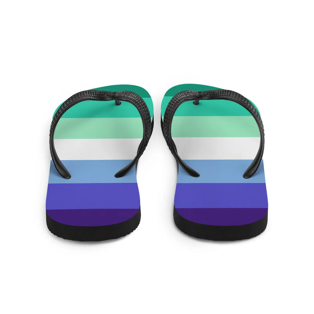 Gay Men 7 Stripe Pride Flag Flip-Flops