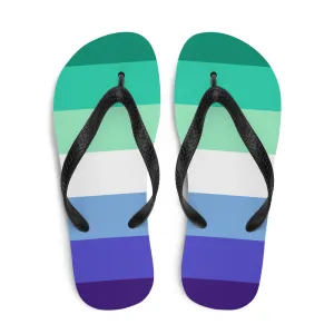 Gay Men 7 Stripe Pride Flag Flip-Flops