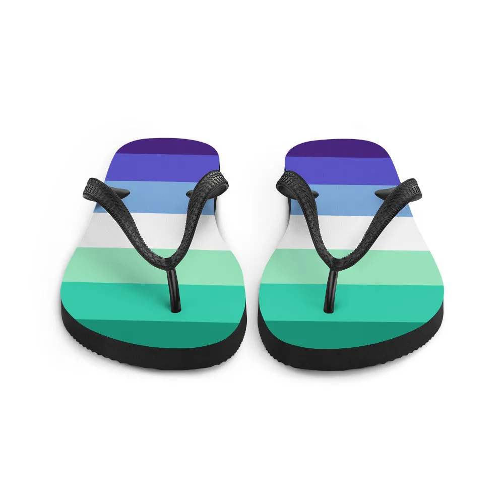 Gay Men 7 Stripe Pride Flag Flip-Flops