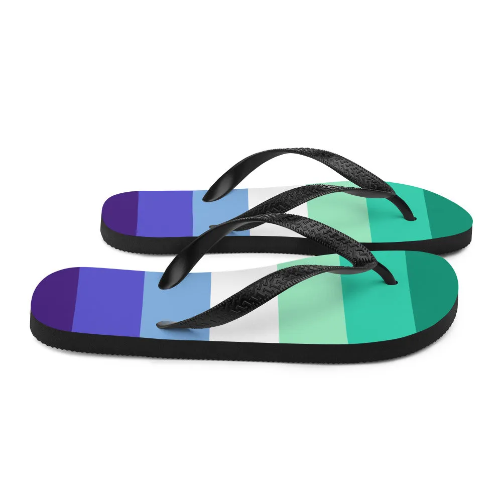 Gay Men 7 Stripe Pride Flag Flip-Flops