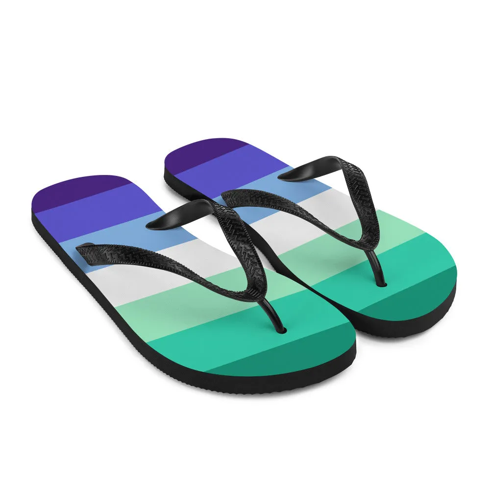 Gay Men 7 Stripe Pride Flag Flip-Flops