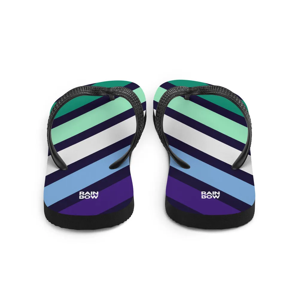 Gay Men's Diagonal Stripes Flip-Flops