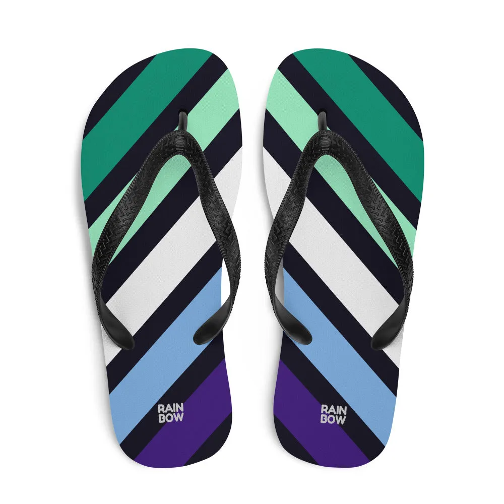 Gay Men's Diagonal Stripes Flip-Flops