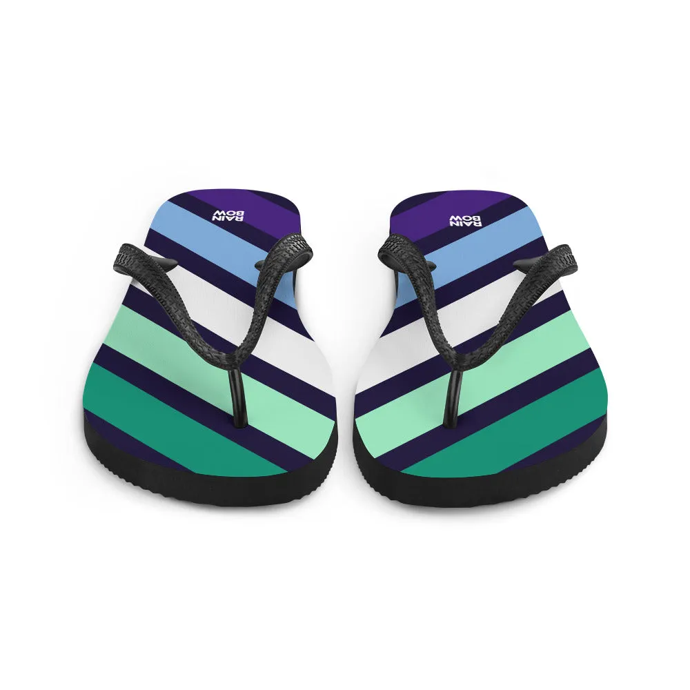 Gay Men's Diagonal Stripes Flip-Flops