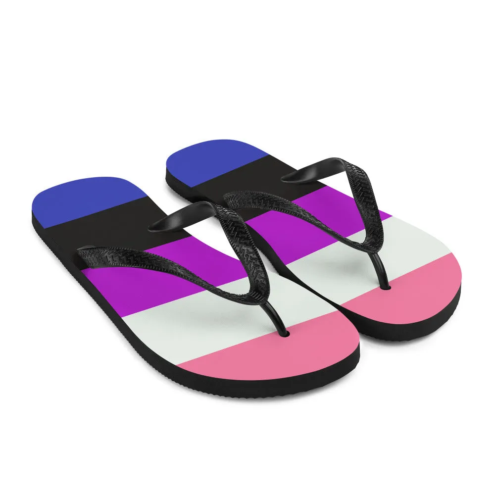 Gender Fluid Flag Flip-Flops