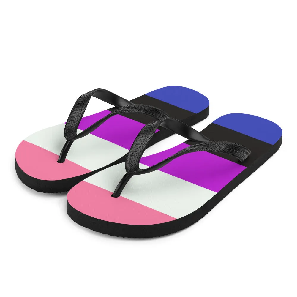 Gender Fluid Flag Flip-Flops