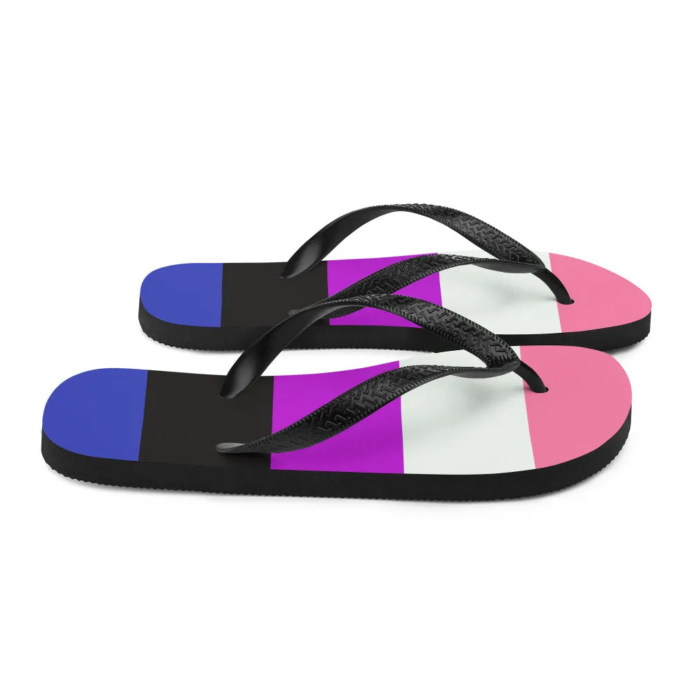 Gender Fluid Flag Flip-Flops