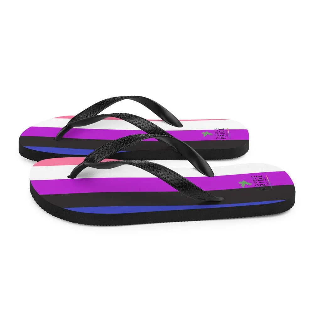 Genderfluid Pride Flag Flip-Flop Sandals