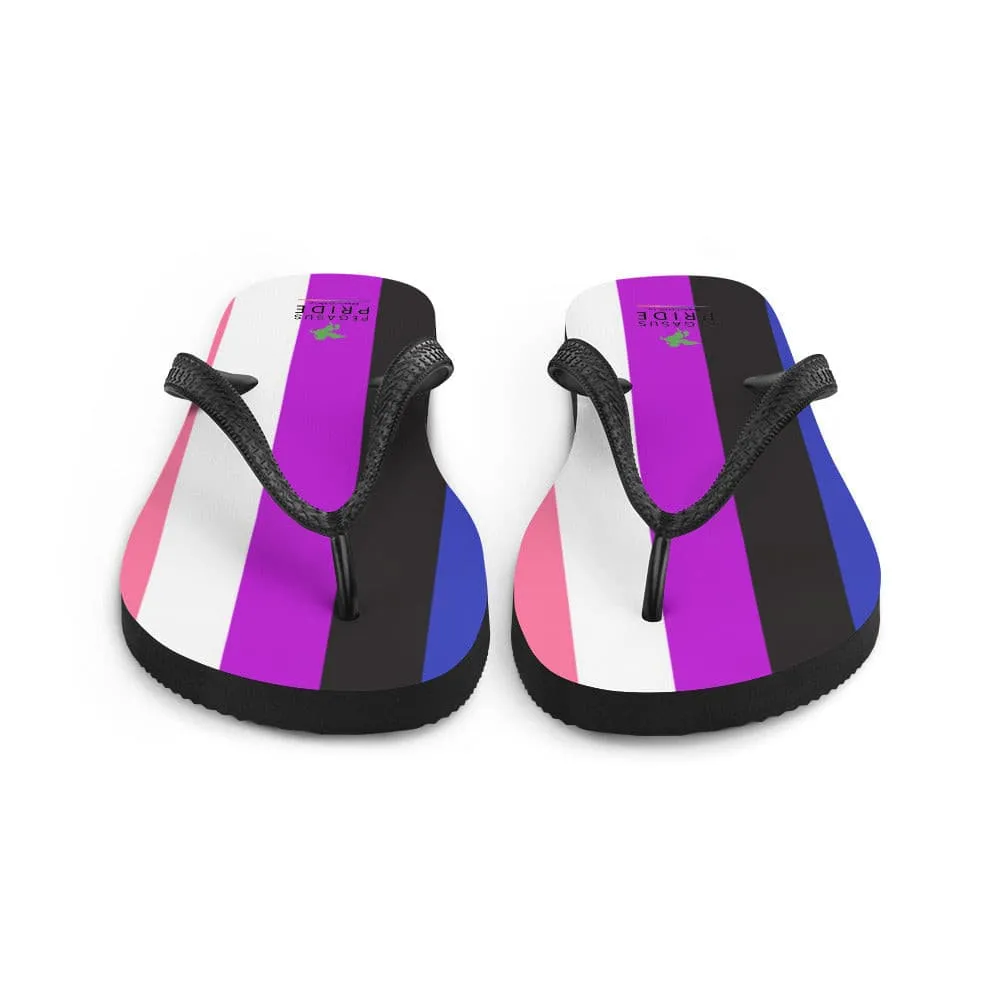 Genderfluid Pride Flag Flip-Flop Sandals