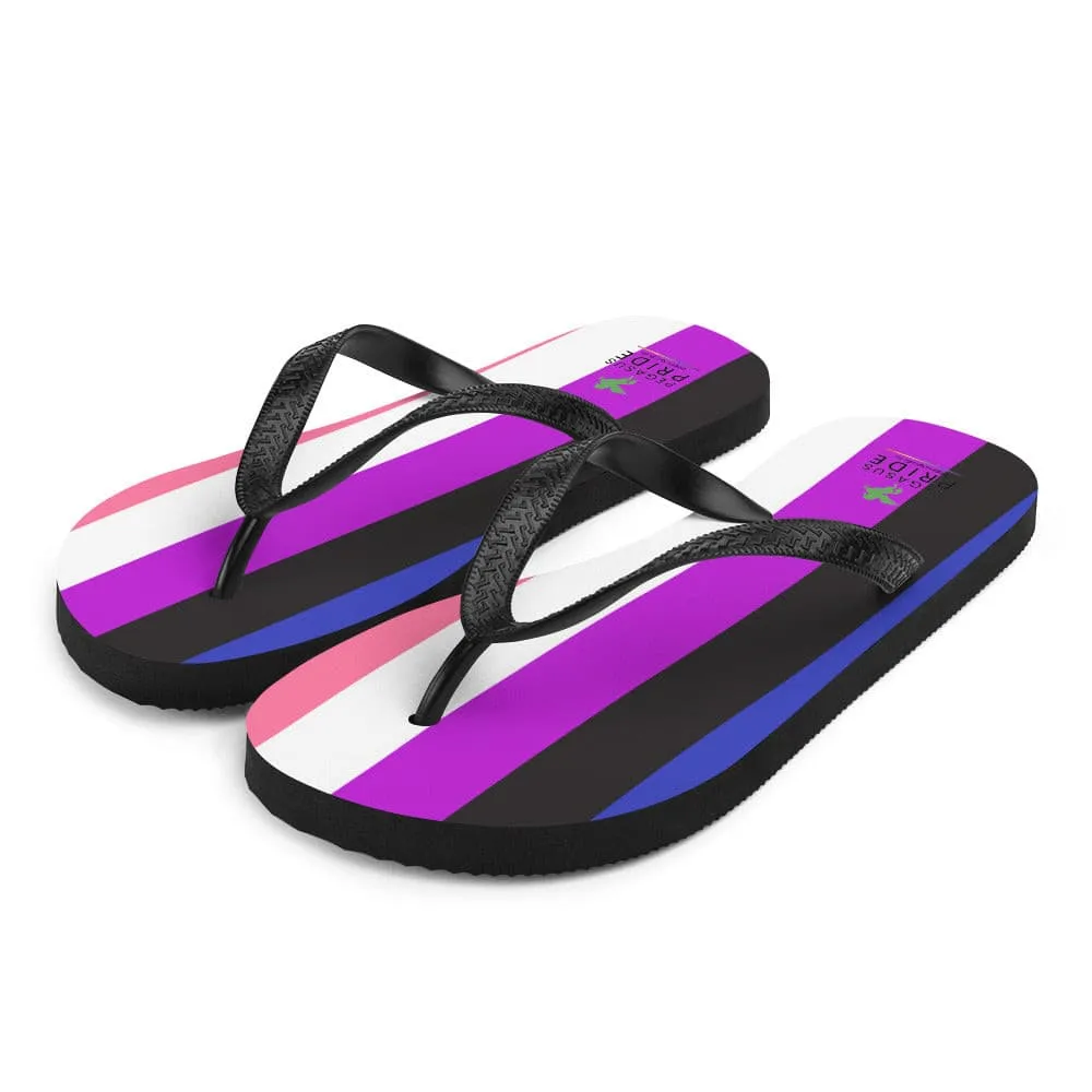 Genderfluid Pride Flag Flip-Flop Sandals