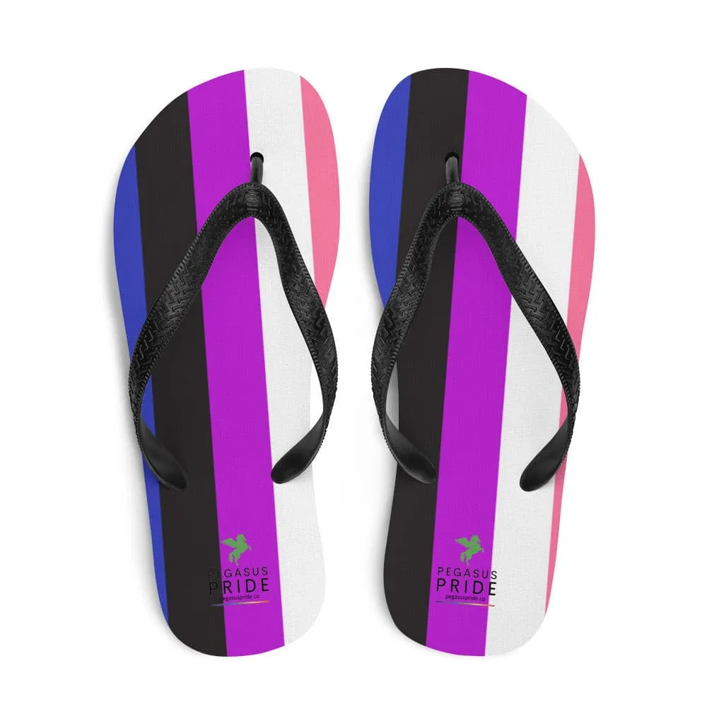 Genderfluid Pride Flag Flip-Flop Sandals