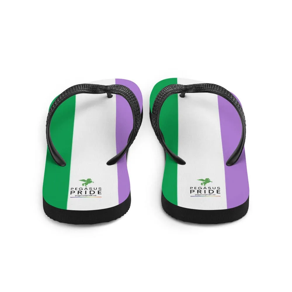 Genderqueer Pride Flag Flip-Flops Sandals