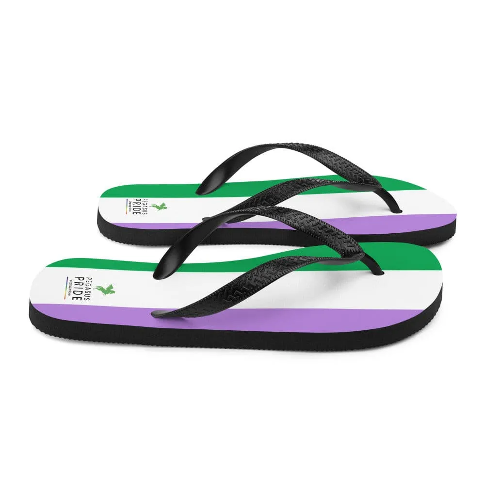 Genderqueer Pride Flag Flip-Flops Sandals