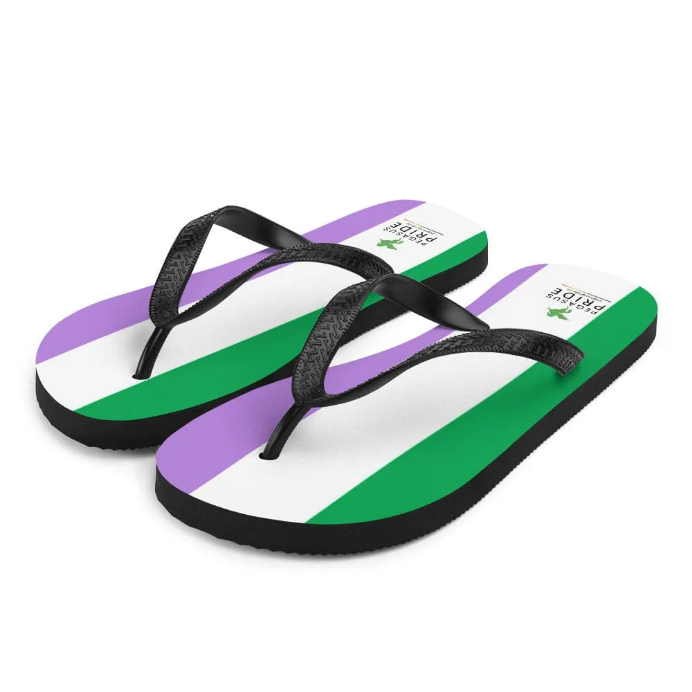 Genderqueer Pride Flag Flip-Flops Sandals