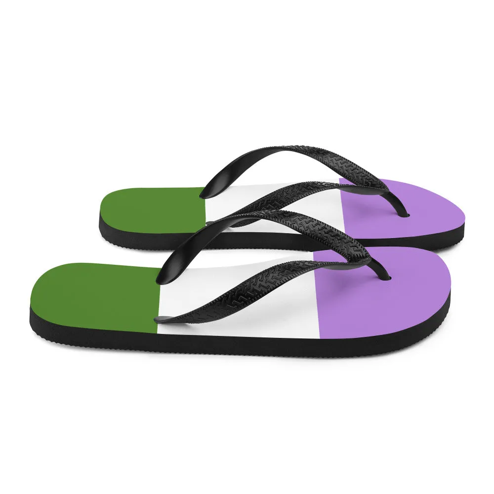 Genderqueer Pride Flag Flip-Flops