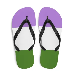 Genderqueer Pride Flag Flip-Flops