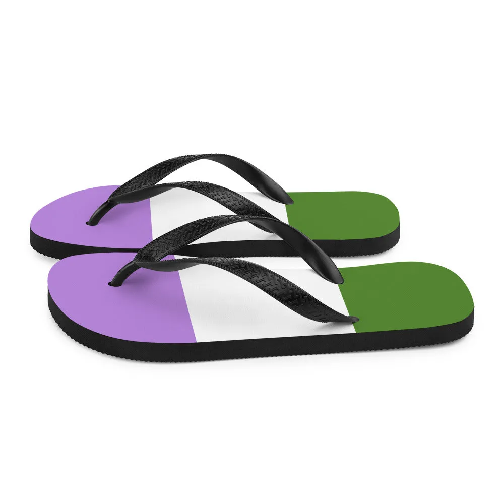 Genderqueer Pride Flag Flip-Flops