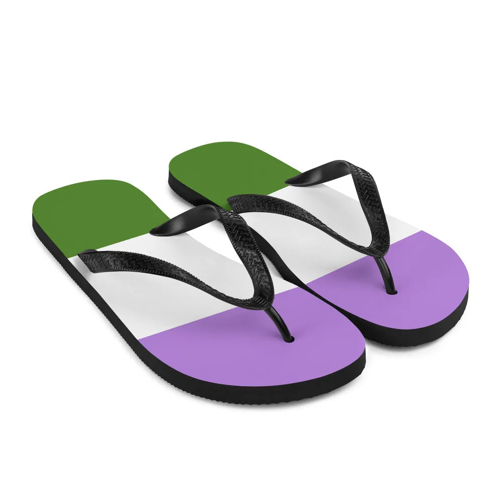 Genderqueer Pride Flag Flip-Flops