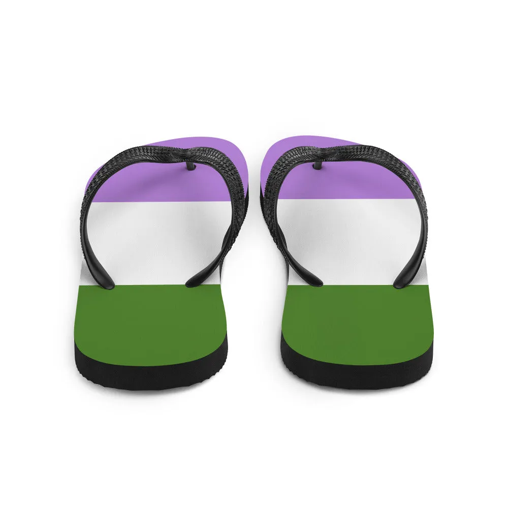 Genderqueer Pride Flag Flip-Flops