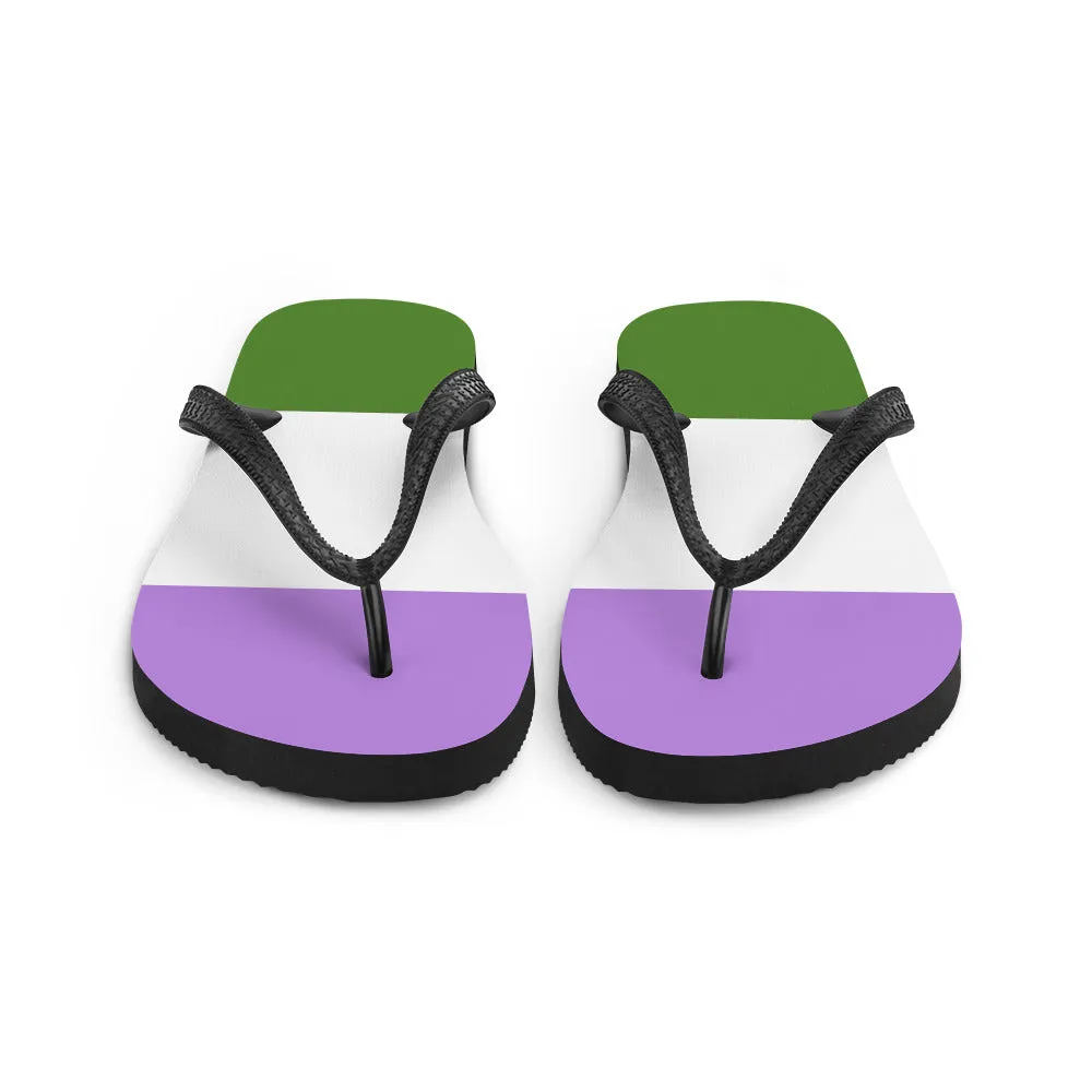 Genderqueer Pride Flag Flip-Flops