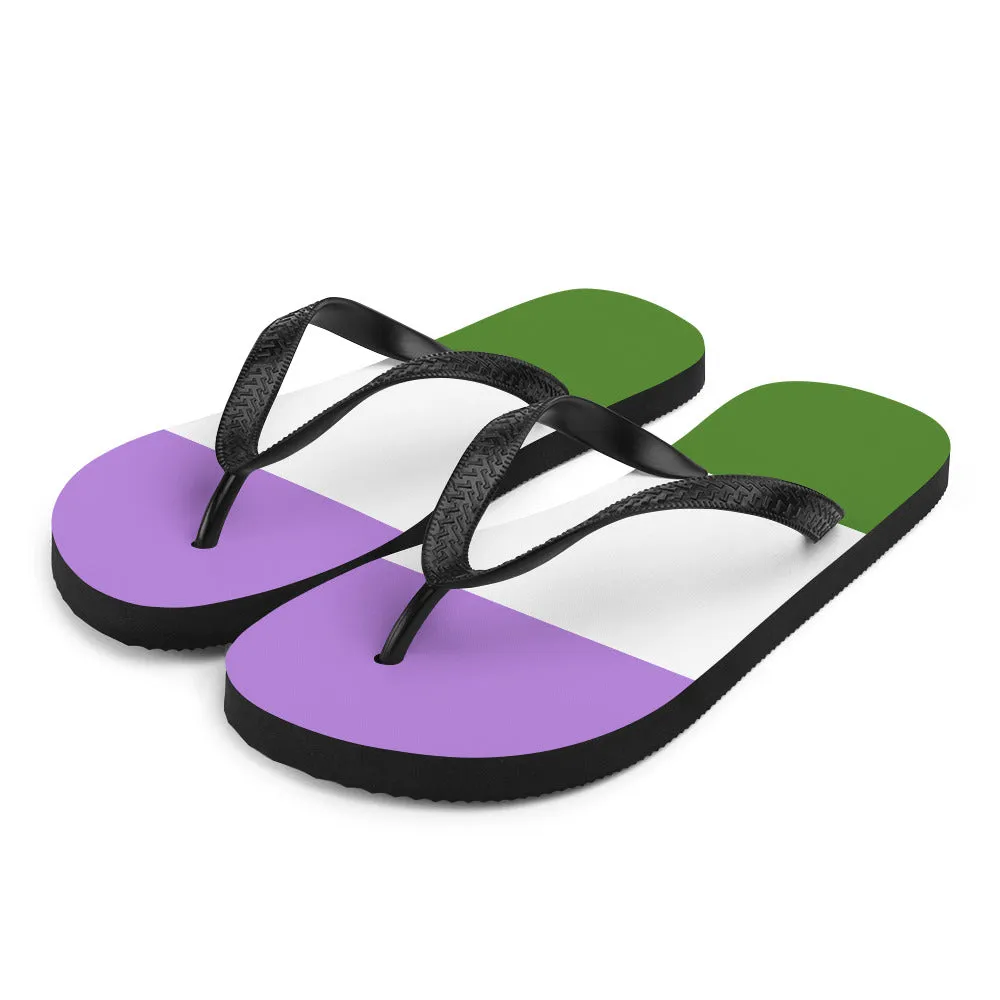 Genderqueer Pride Flag Flip-Flops