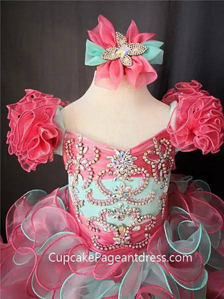 Glitz Beaded Bodice Little Girl/Baby Girl/Baby Miss Cupcake Pageant Dress