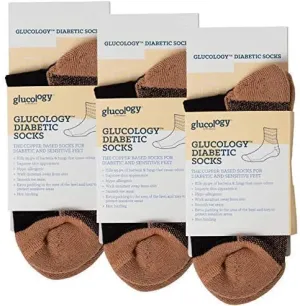 Glucology® Copper Fiber Antifungal Quarter Crew Socks/Unisex/Black or White