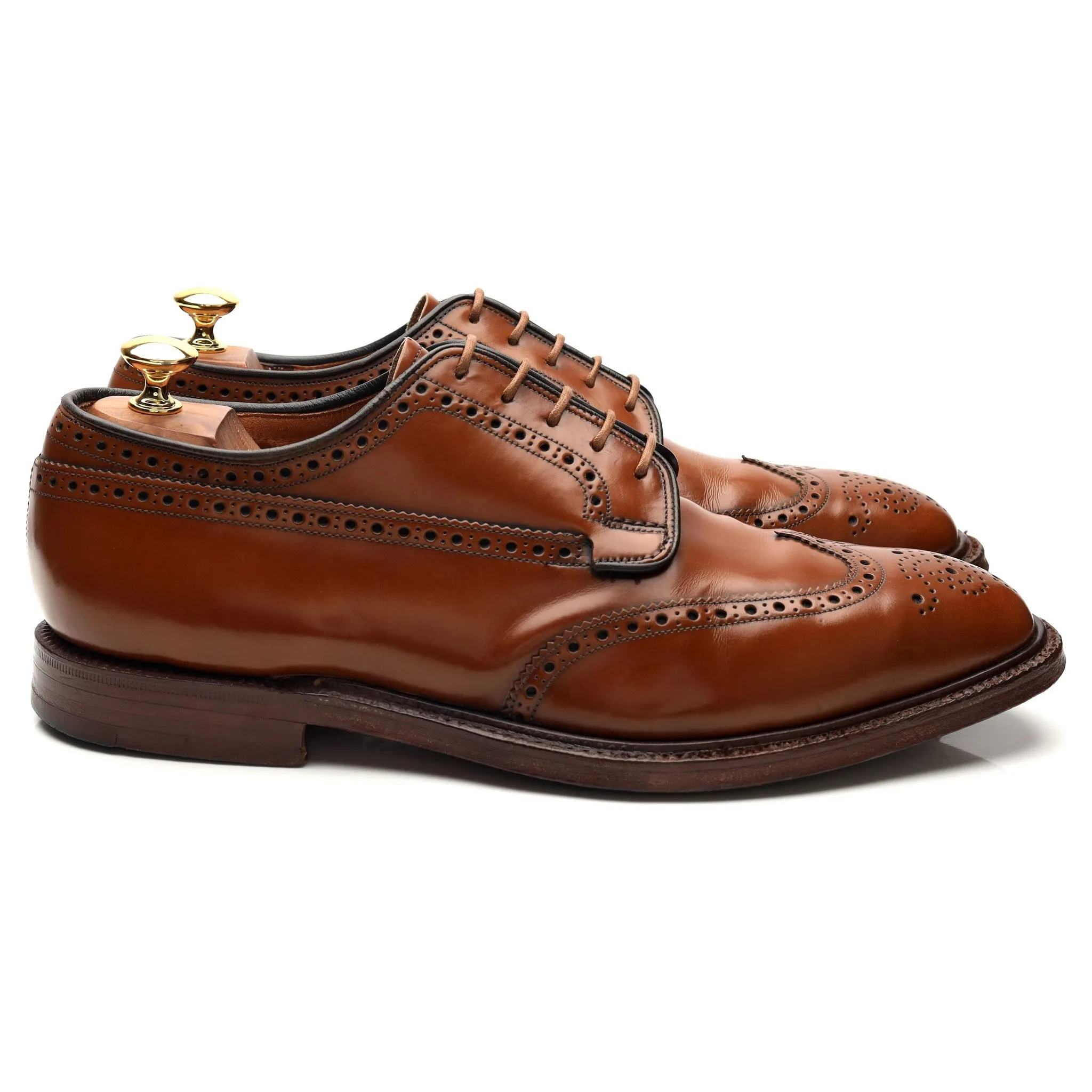 'Grafton' Tan Brown Leather Derby Brogues UK 10 F