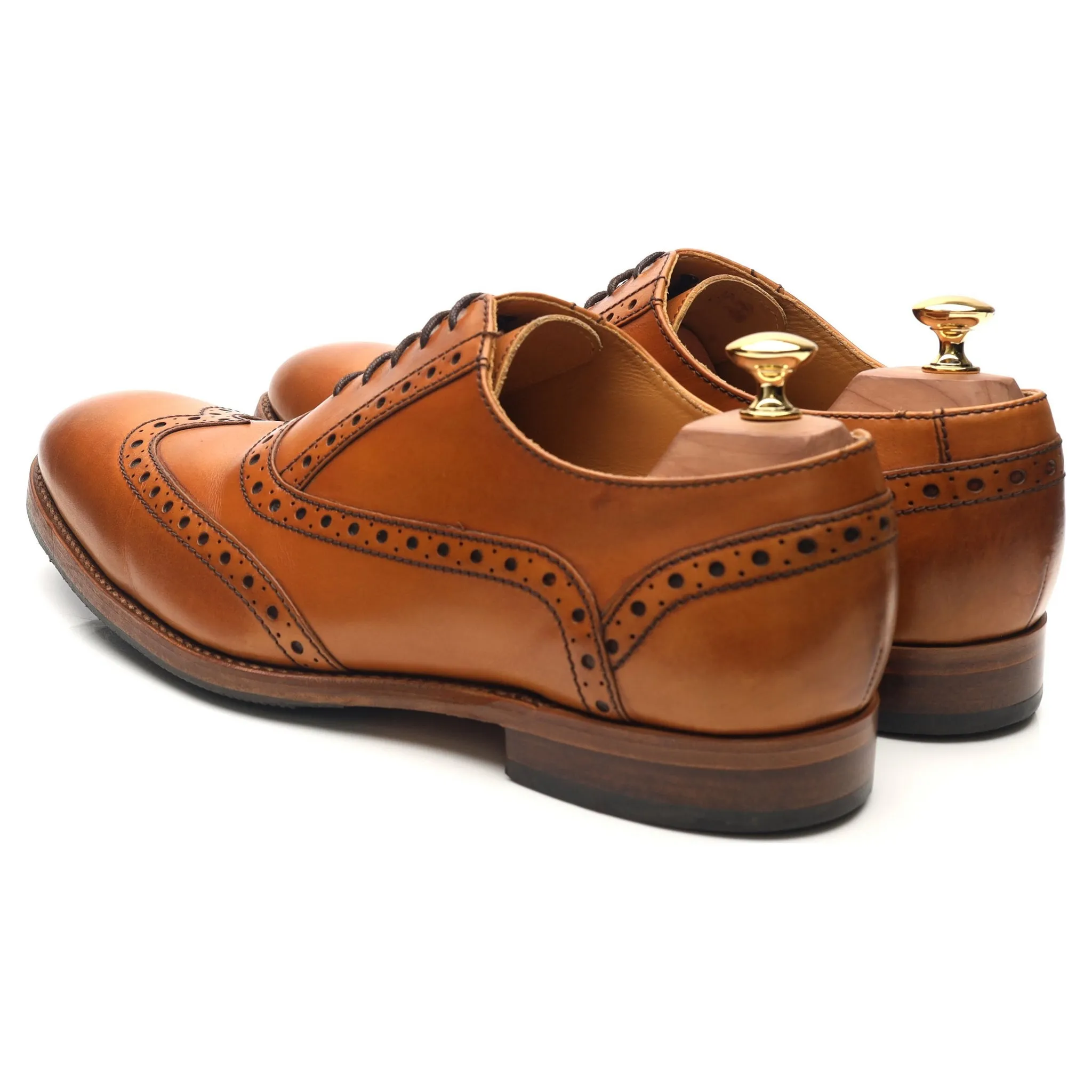 'Grant' Tan Brown Leather Brogues UK 10 F