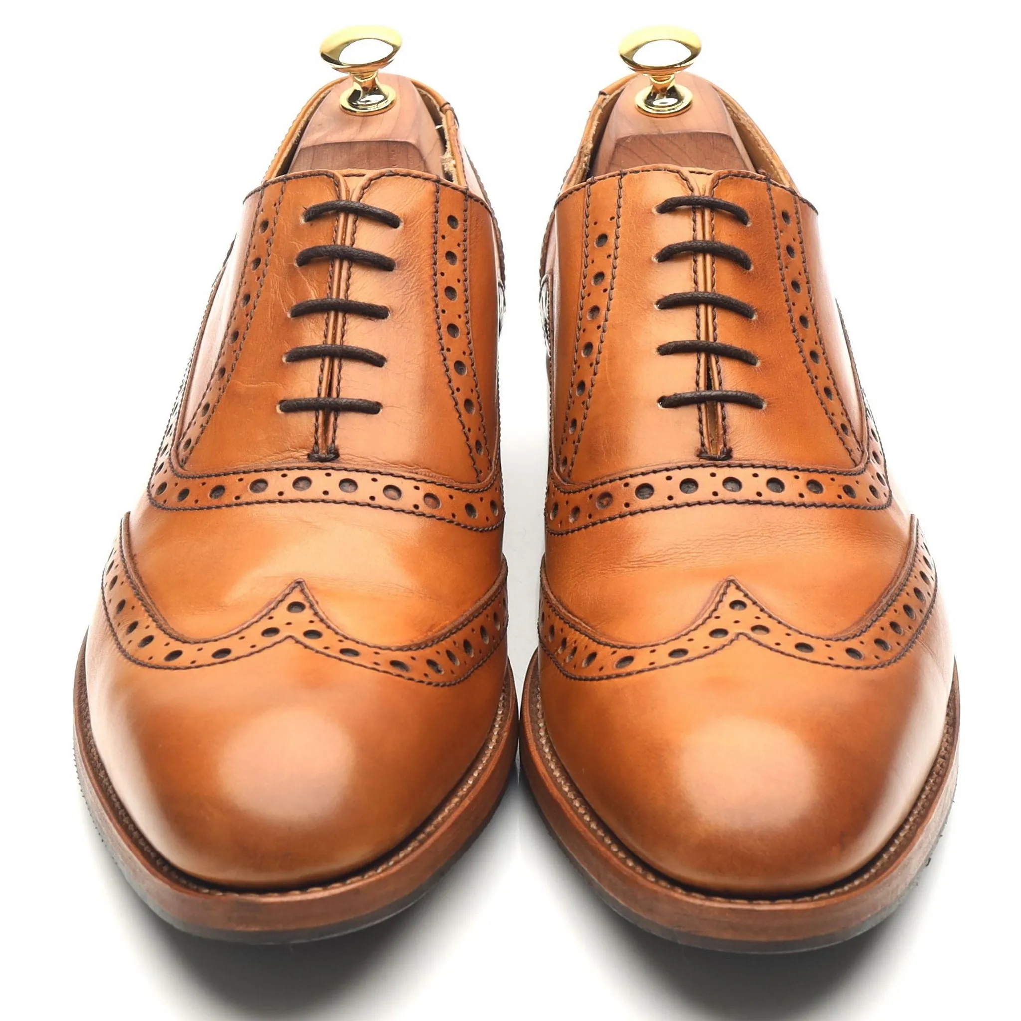 'Grant' Tan Brown Leather Brogues UK 10 F